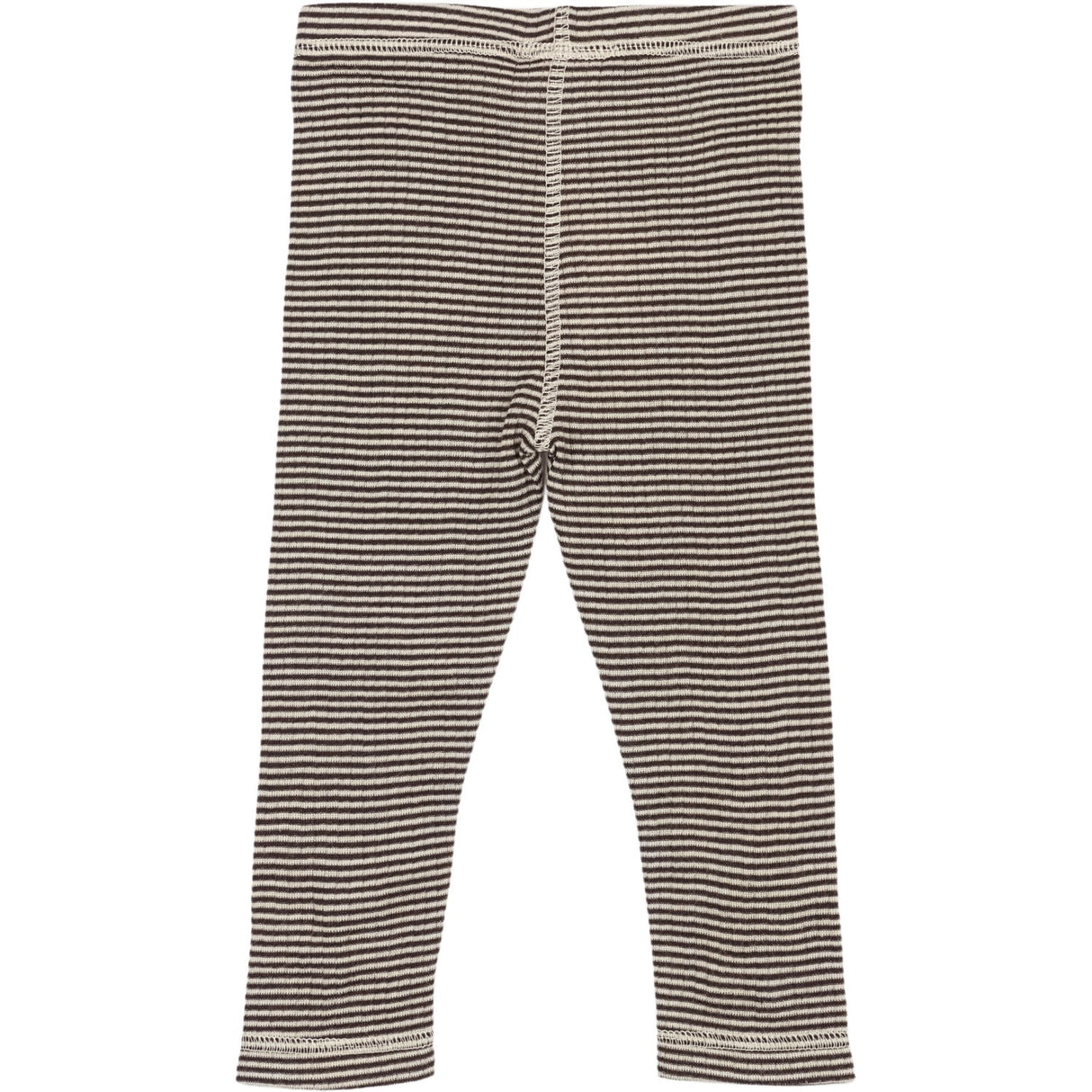 Petit Piao Coffee Bean/Dark Off White PPDante Leggings Merino Wool Striped