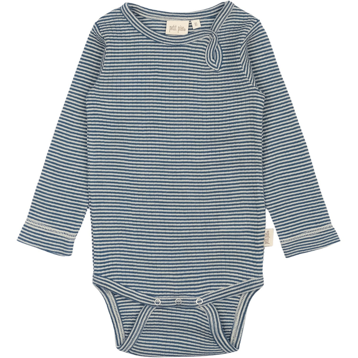 Petit Piao Ensign Blue/dark Off White PPDante Body L/S Merino Wool Striped