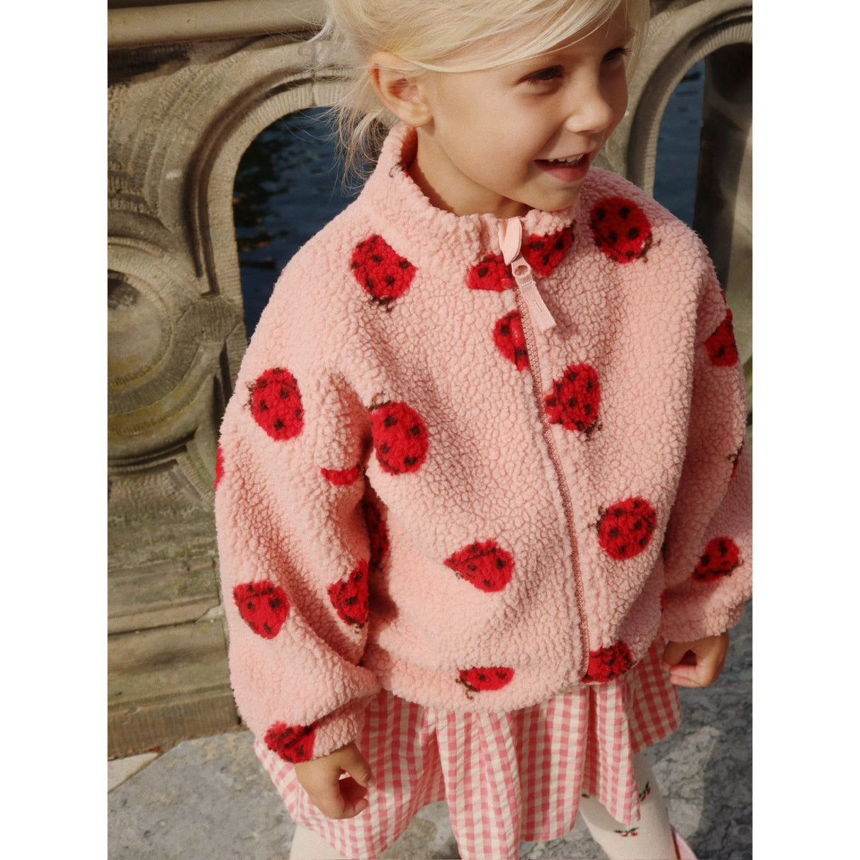 Konges Sløjd Ladybug Pink Jody Teddy Jacket Grs