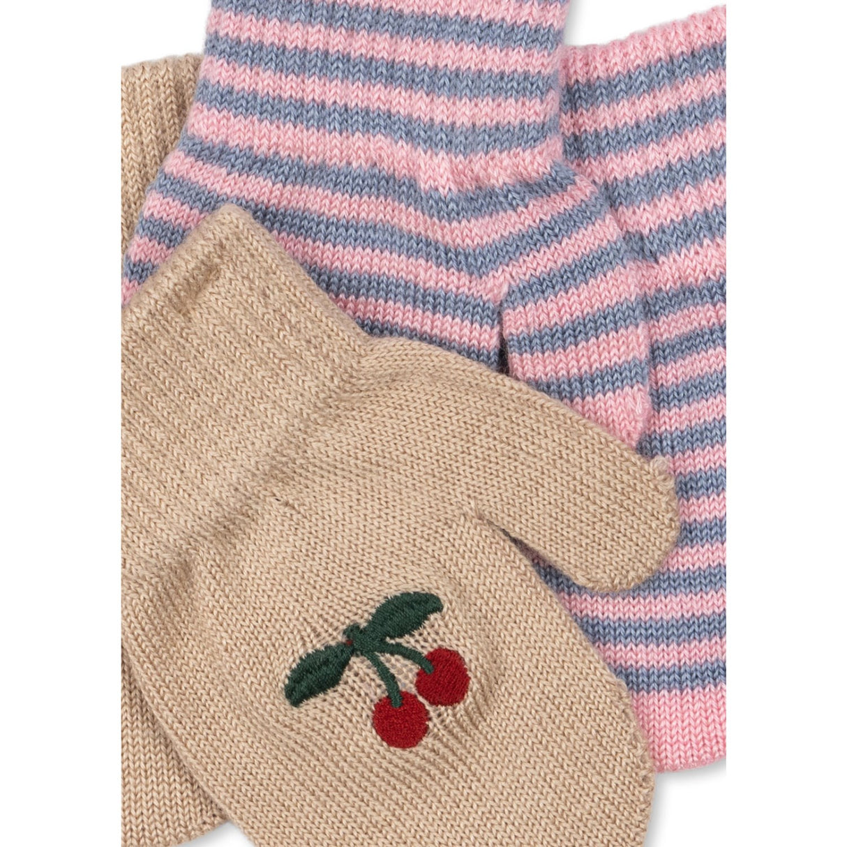 Konges Sløjd Cherry/Stripe 2 Pack Filla Mittens