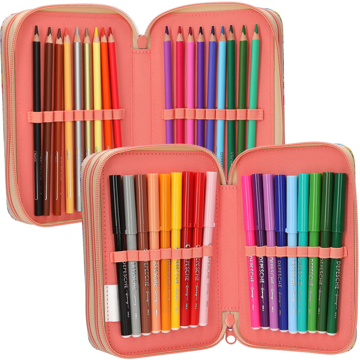 TOPModel Girl Power Triple Pencil Case With Pendant