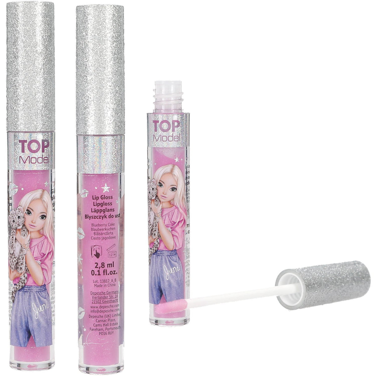 TOPModel Beauty And Me Pink Blueberry Lip Gloss With Glitter Cap