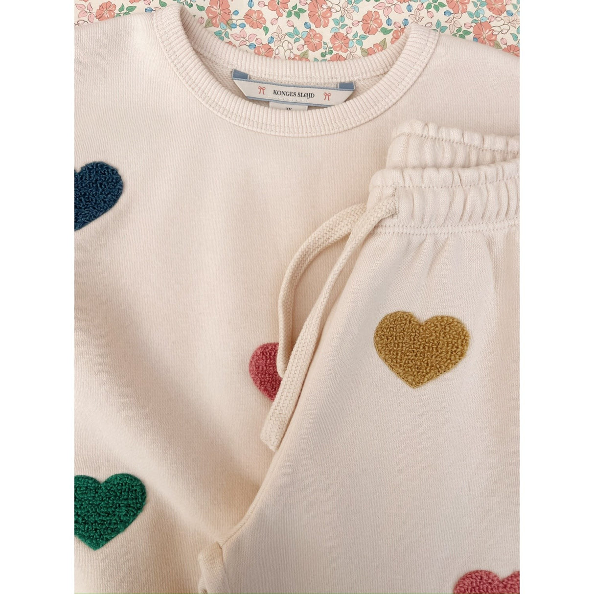 Konges Sløjd Multi Heart Lou Terry Sweat Shirt Ocs