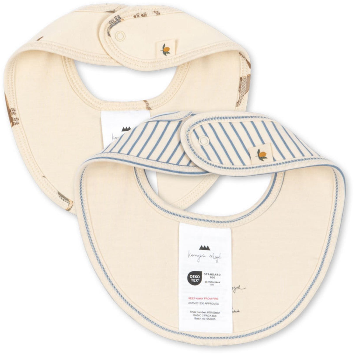 Konges Sløjd Kubi/Stripe Bluie Basic 2 Pack Bib