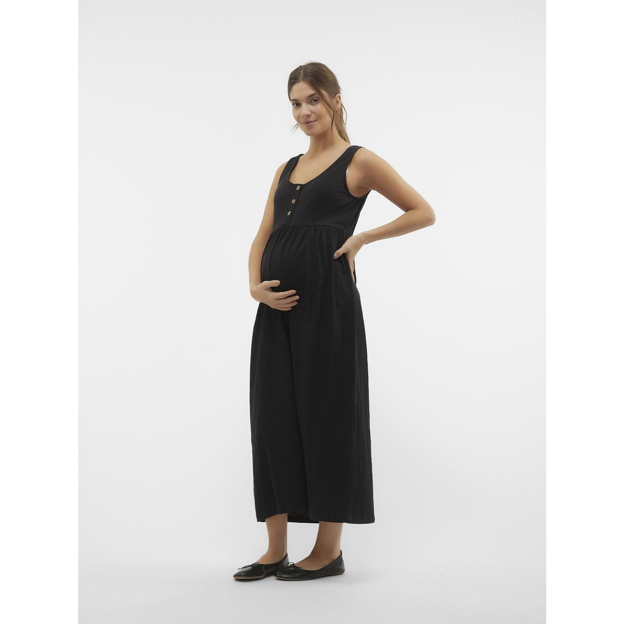 Mama;licious Black Mlevi Lia Sl Jrs Ankle Dress 2F Noos