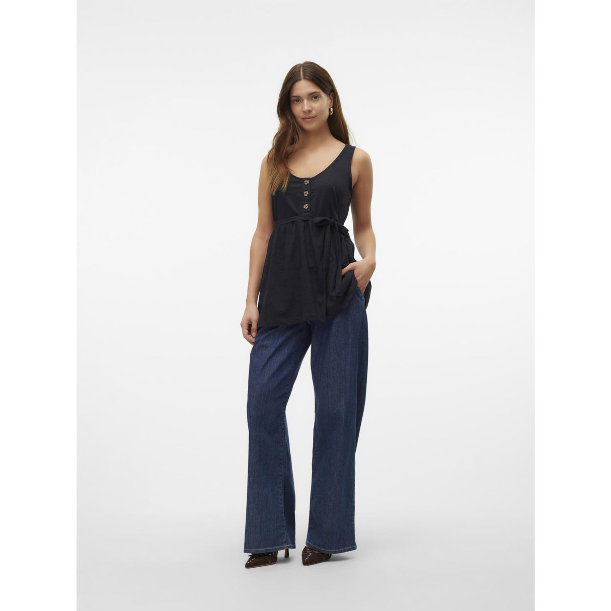 Mama;licious Black Mlevi Lia Sl Jrs Top 2F Noos