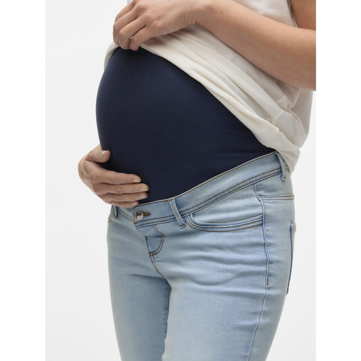 Vero Moda Maternity Light Blue Denim Vmmtanya S Piping Jeans Vi352 Ga Noos "34