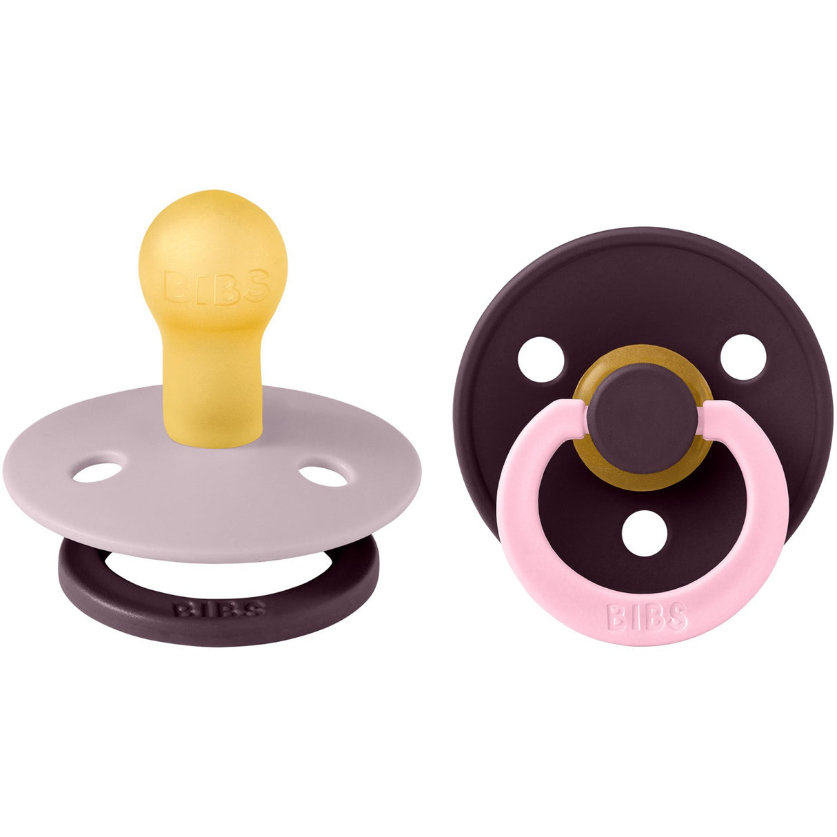 Bibs Dusky Lilac Pacifier Studio Colour 2-Pack Fusion Latex Plum Mix