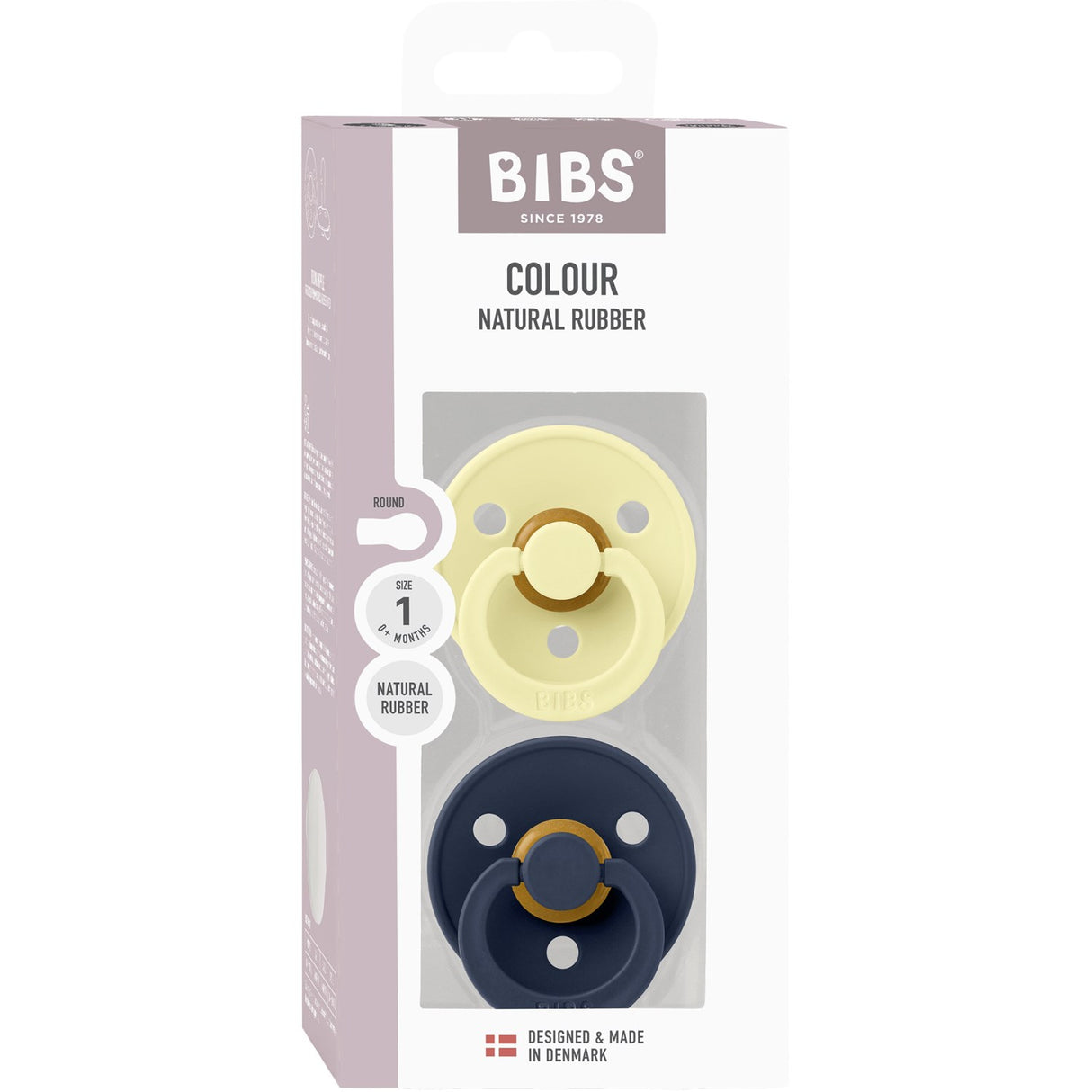 Bibs Luna Pacifier Colour 2-Pack Latex Deep Space