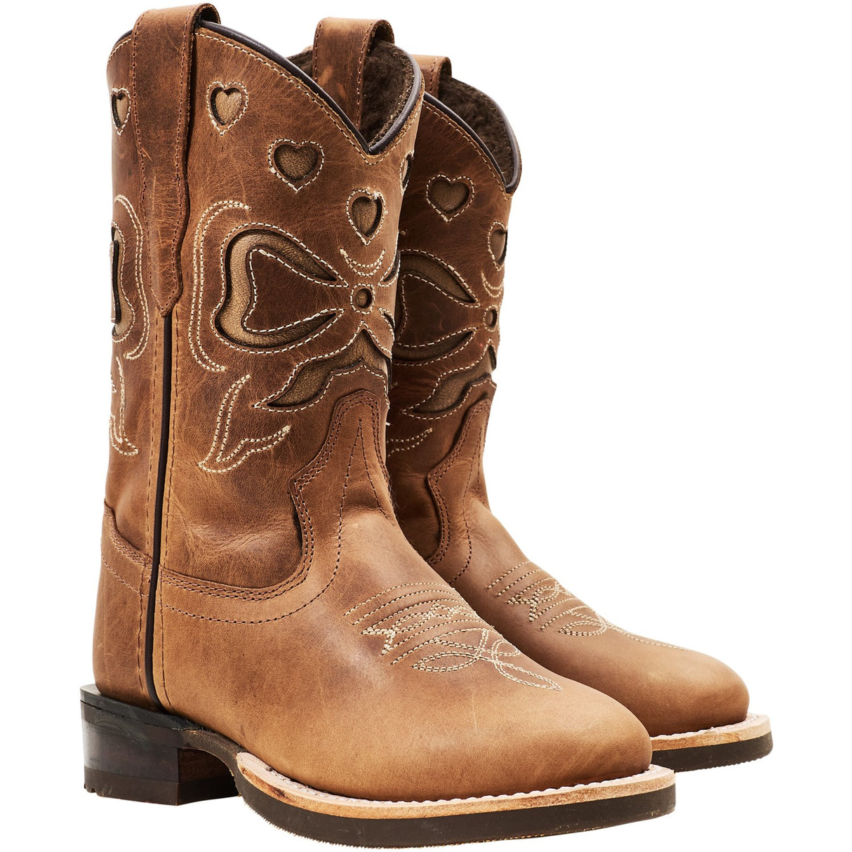 COPENHAGEN COLORS Cognac Bow Limited Ranger Boots W. Warm Lining