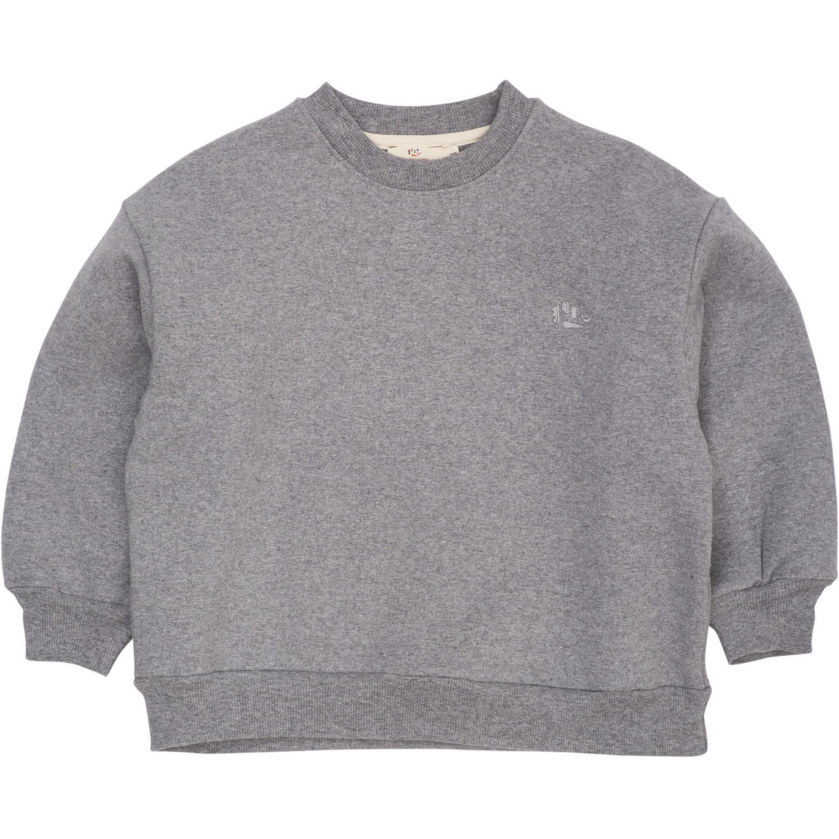 COPENHAGEN COLORS Dk Grey Mel Classic Sweatshirt W. Logo Embroidery