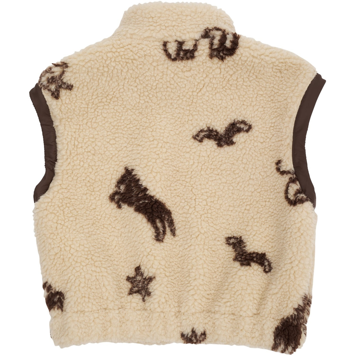 COPENHAGEN COLORS Sand/Cowboy Comb. Printed Teddy Jacket W. Removable Sleeves