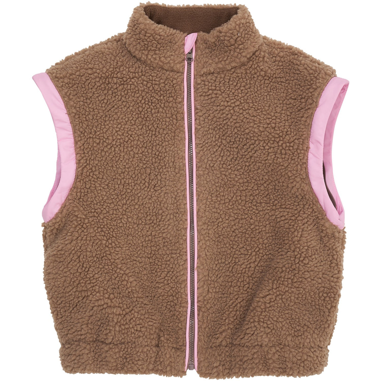 COPENHAGEN COLORS Natural/Pink Comb. Teddy Jacket W. Removable Sleeves