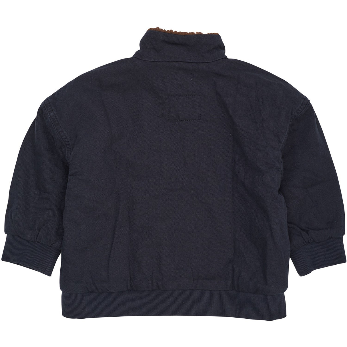 COPENHAGEN COLORS Navy Twill Bumper Jacket W. Sherpa Collar