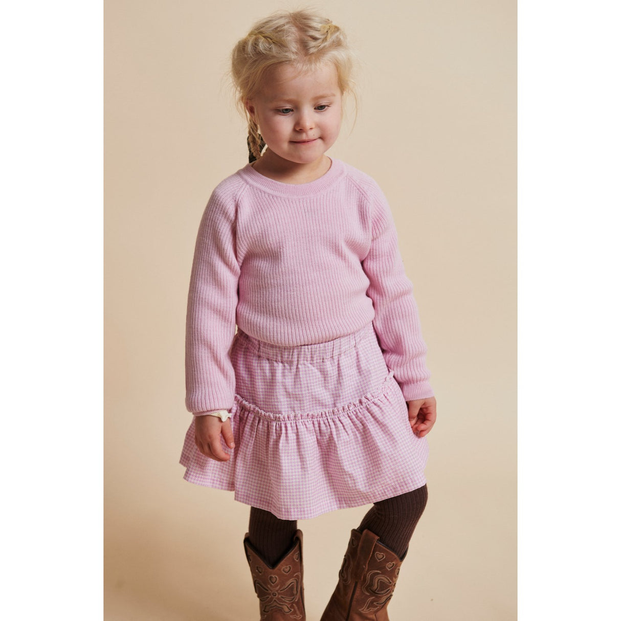 COPENHAGEN COLORS Syringa Comb. Houndstooth Skirt W. Tulle