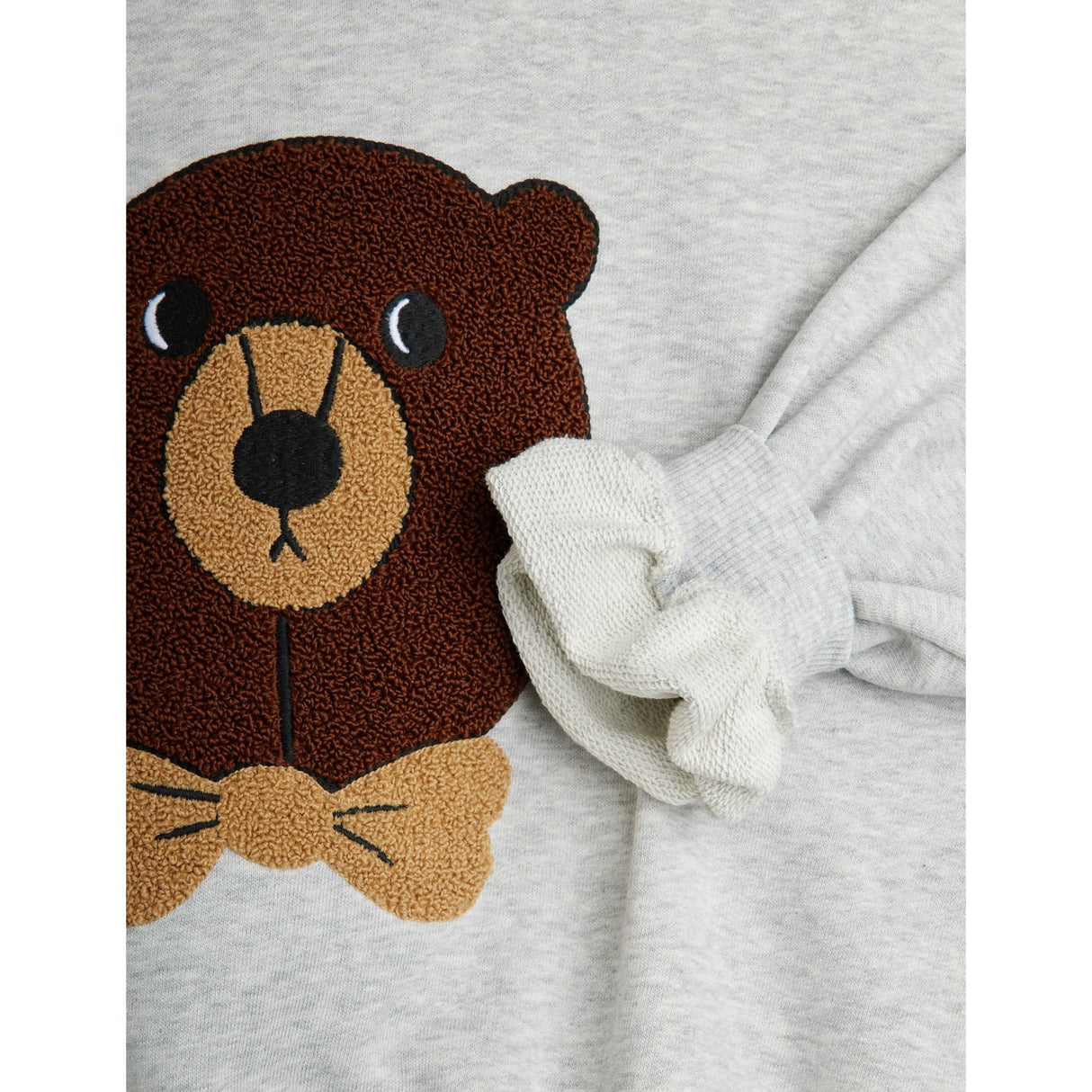 Mini Rodini Grey Melange Bear Chenille Sweatshirt