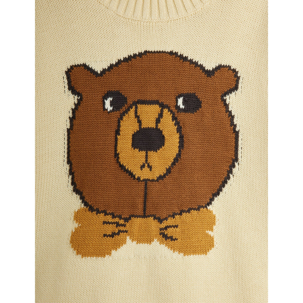 Mini Rodini Off-white Bear Intarsia Knit Sweater