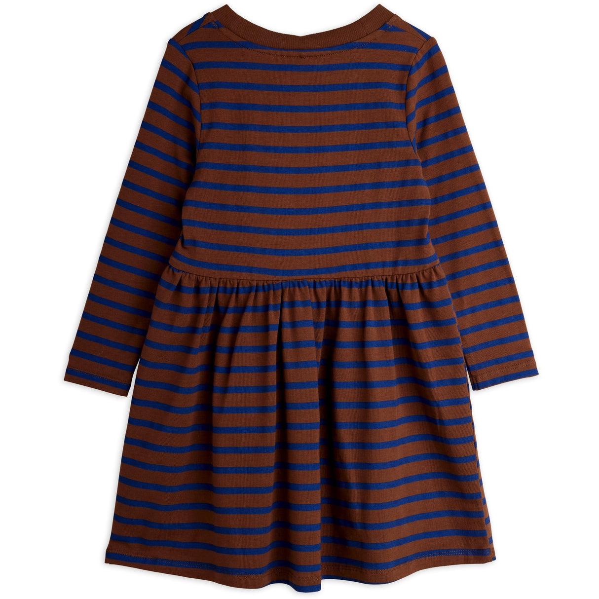 Mini Rodini Brown Stripe Bird Patch Ls Dress