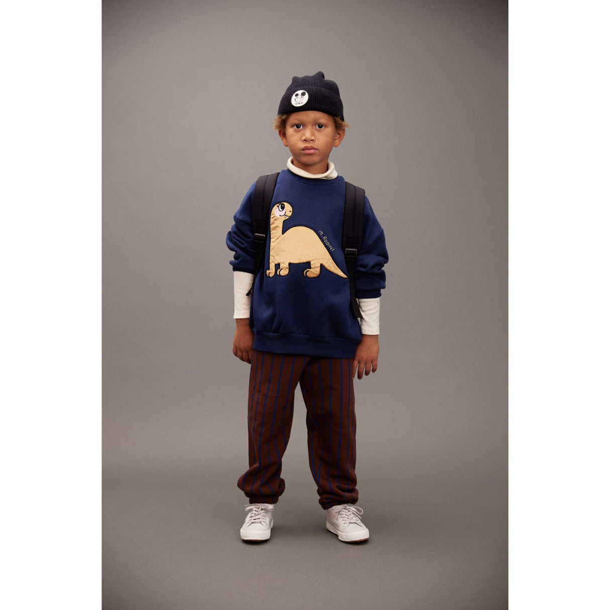 Mini Rodini Blue Dino Application Sweatshirt