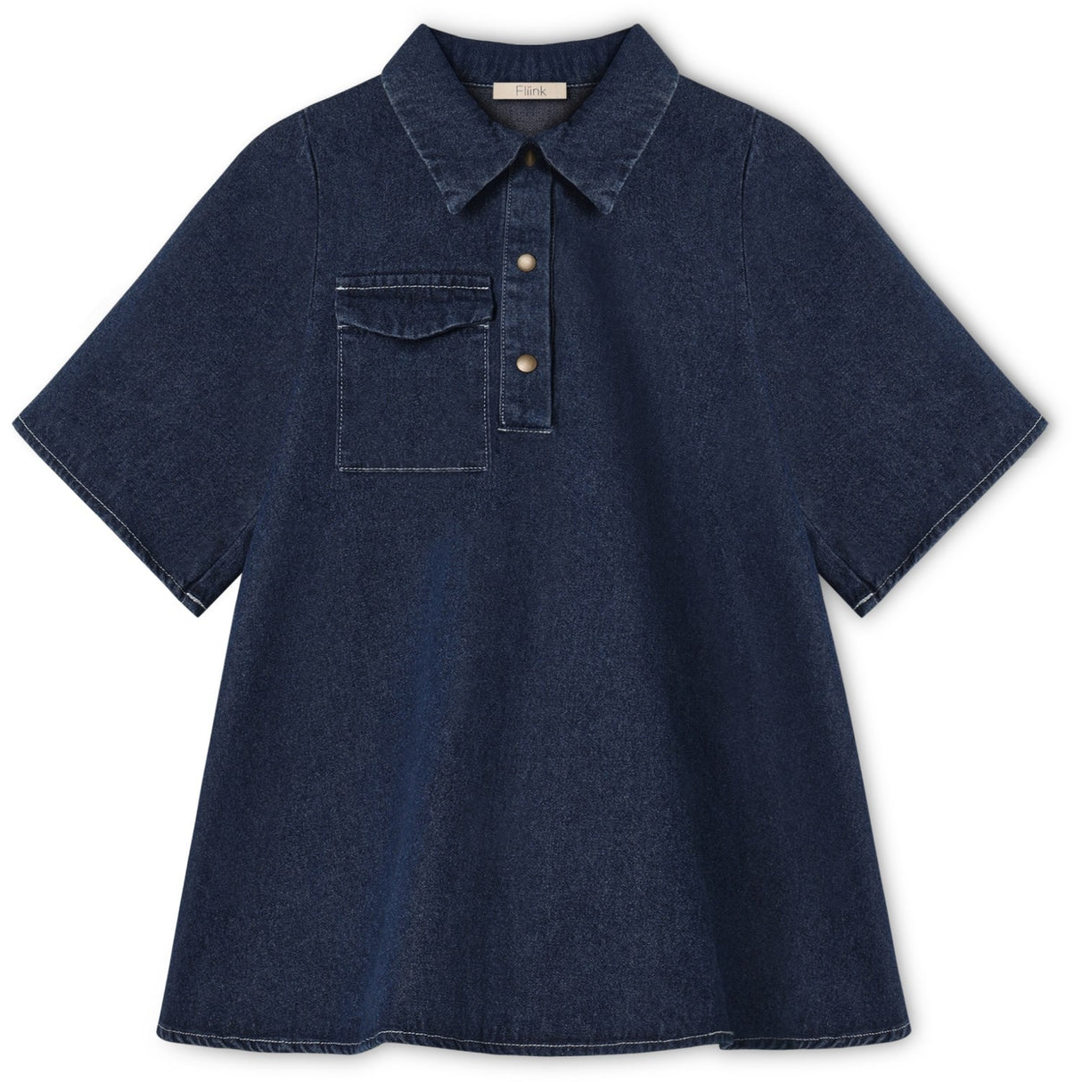 Fliink Dark Denim Blue Don Denim Ss Dress