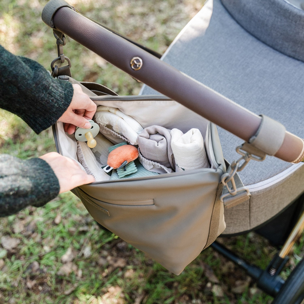 DonebyDeer Taupe Stroller Bag