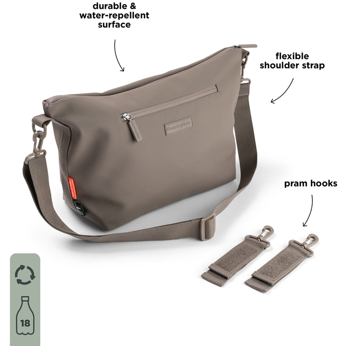 DonebyDeer Taupe Stroller Bag