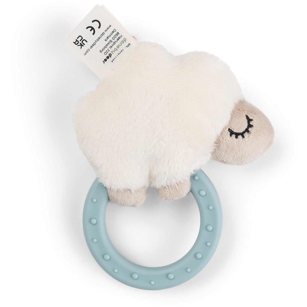 DonebyDeer Blue Sensory Rattle With Teether Sheepy