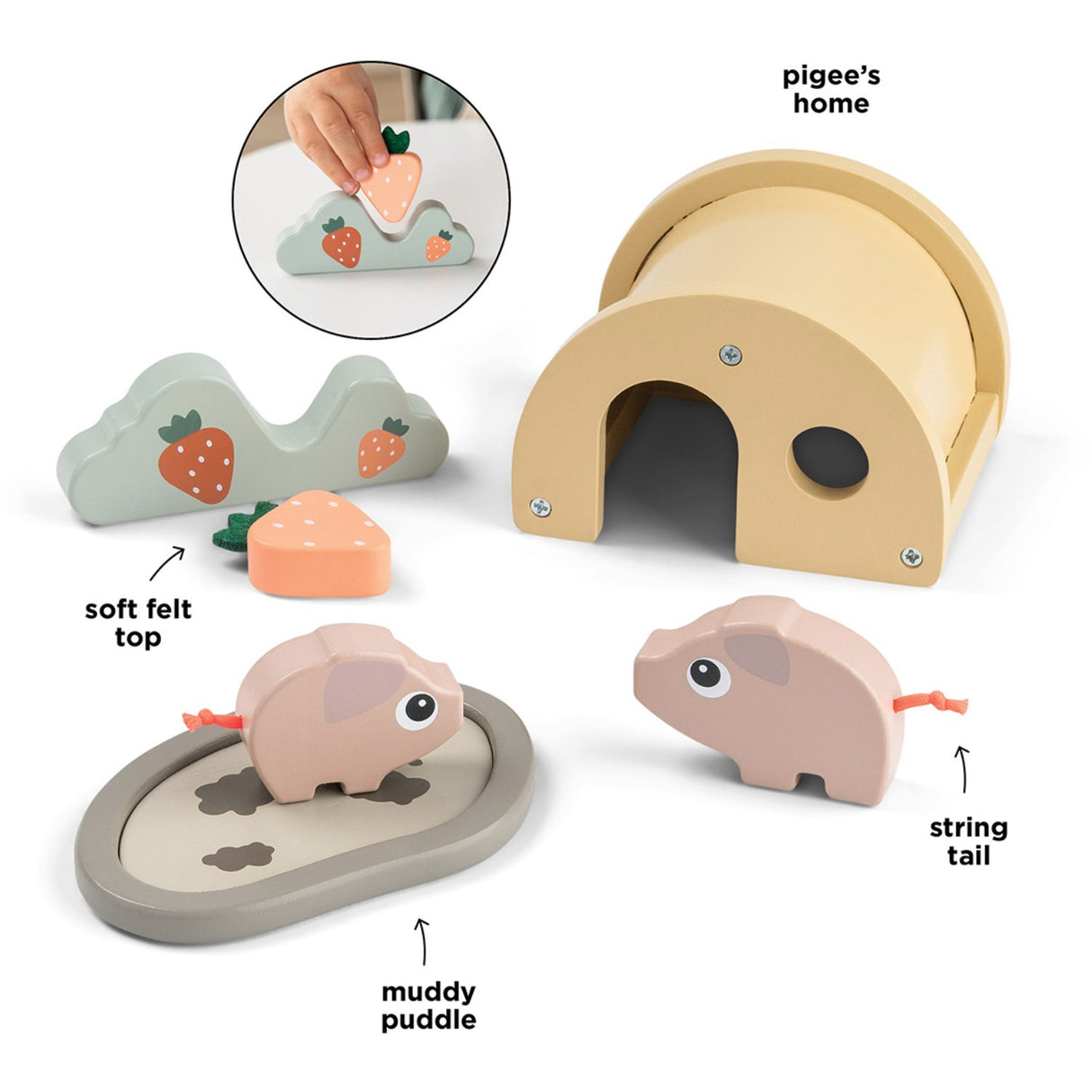 DonebyDeer Colour Mix Tiny Farm Playset Pigee