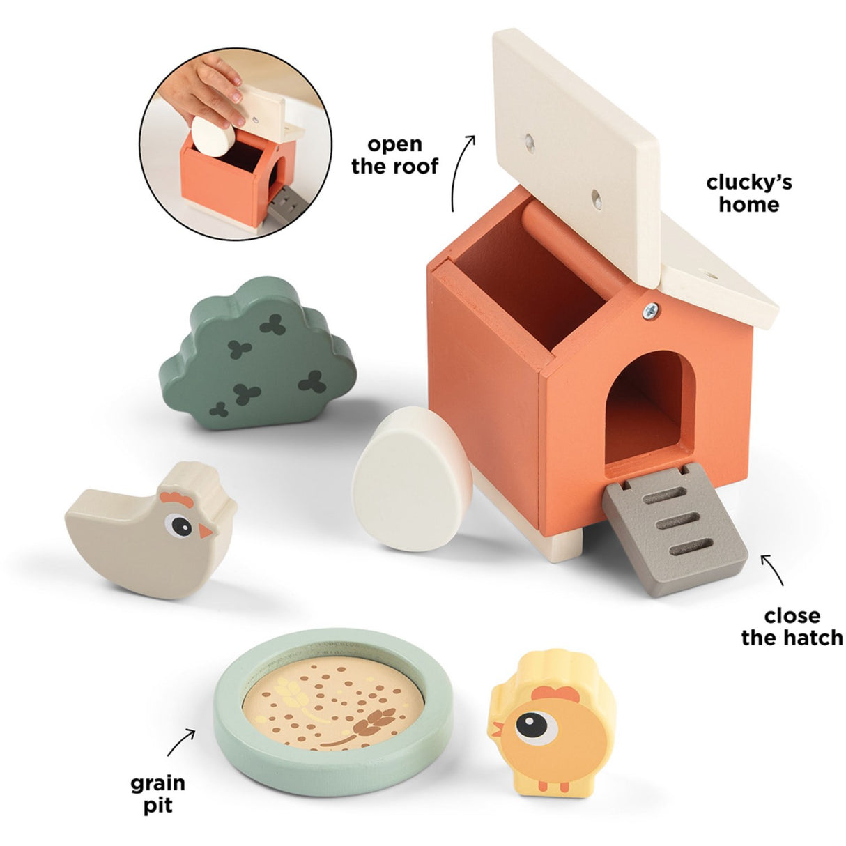 DonebyDeer Colour Mix Tiny Farm Playset Clucky