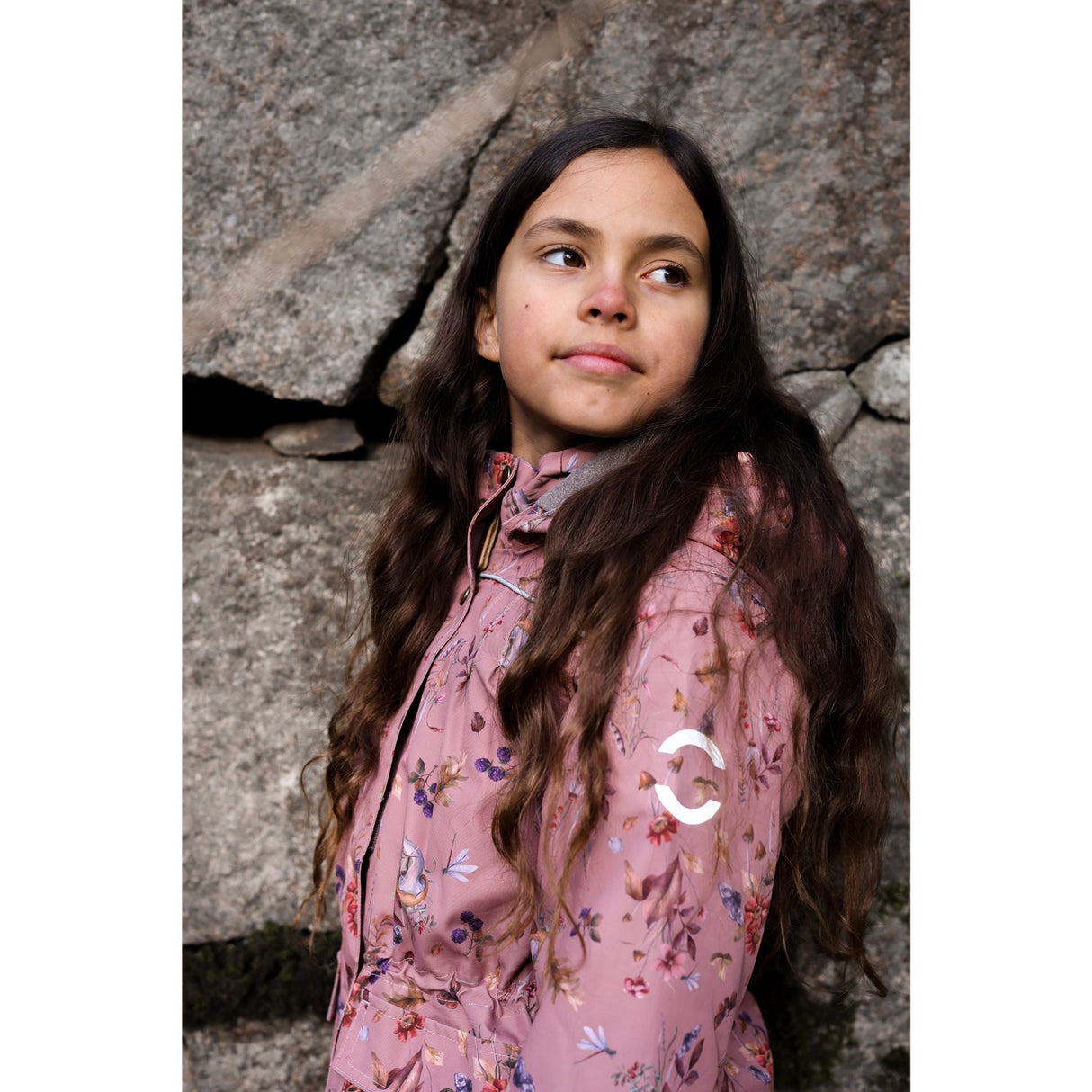 Mikk-Line Burlwood Polyester Girls Jacket AOP Floral