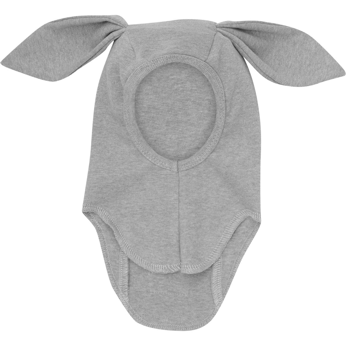 Huttelihut Medium Grey Melange Balaclava Ears Cotton Rib
