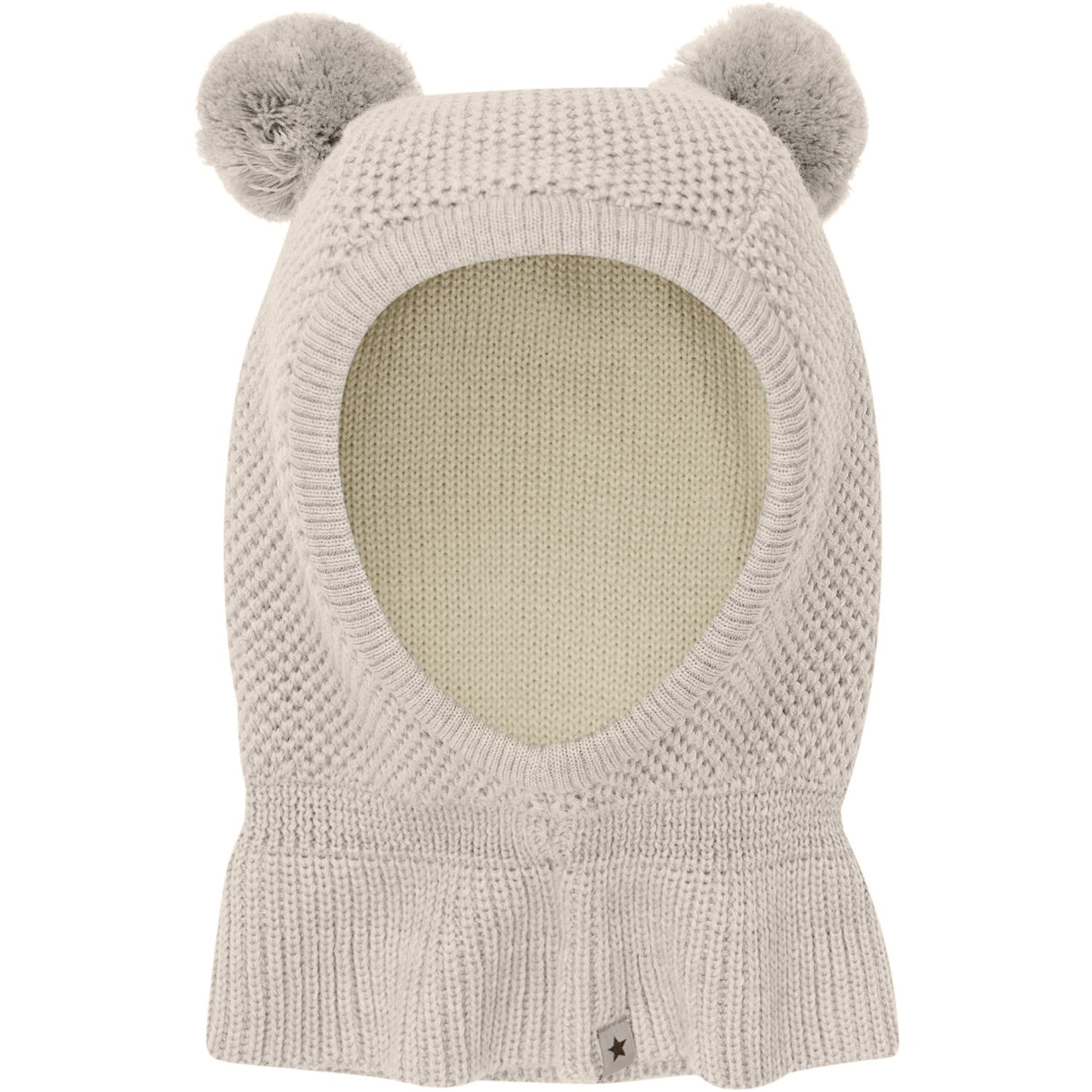 Huttelihut Sand Melange Balaclava Windstop Pompoms