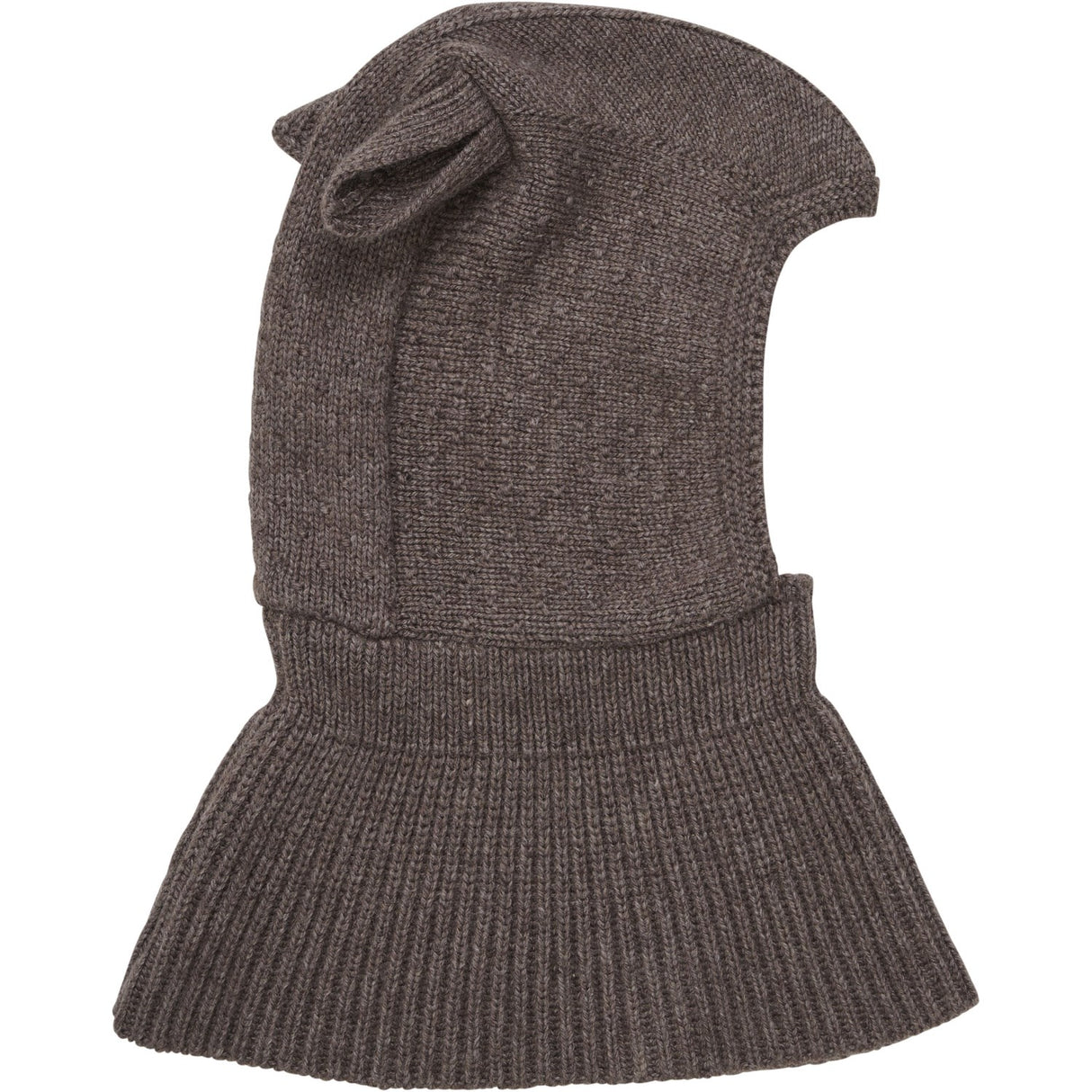 Huttelihut Brown Melange Balaclava Ears Wool Knit