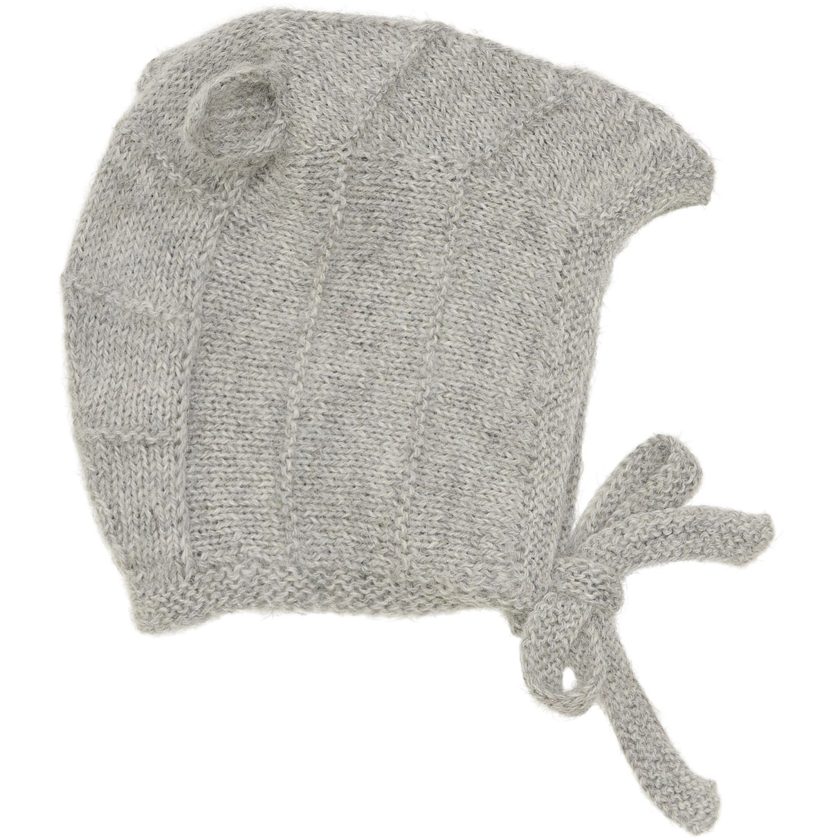 Huttelihut Medium Grey Melange Bonnet Ears Alpaca Wool Knit
