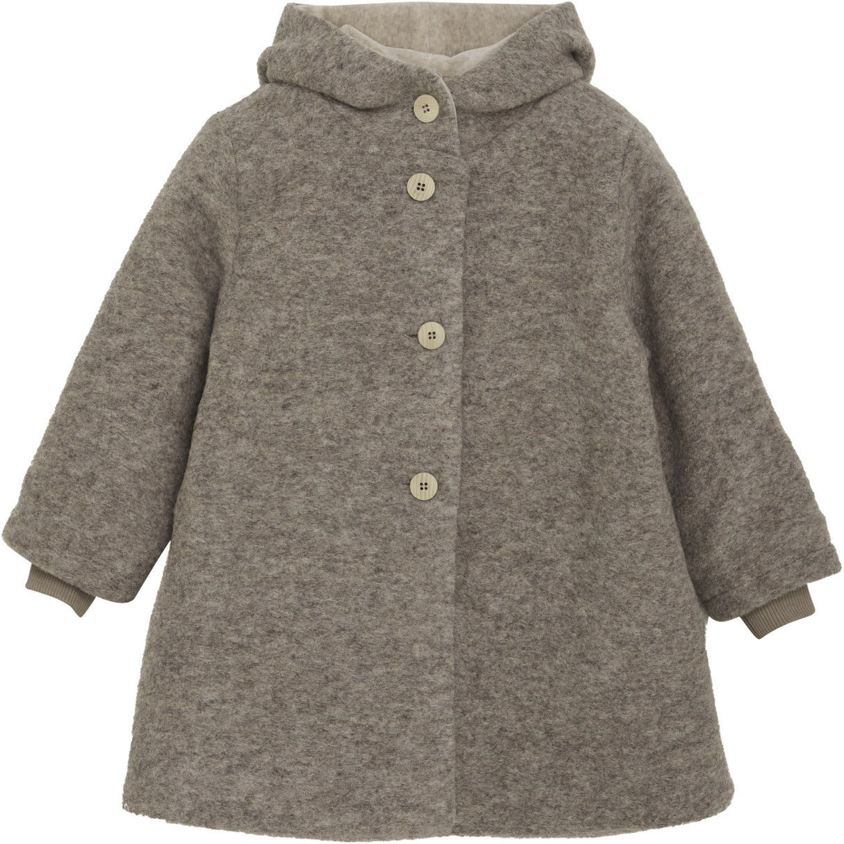 Huttelihut Camel Melange Coat Hood Wool W. Lining