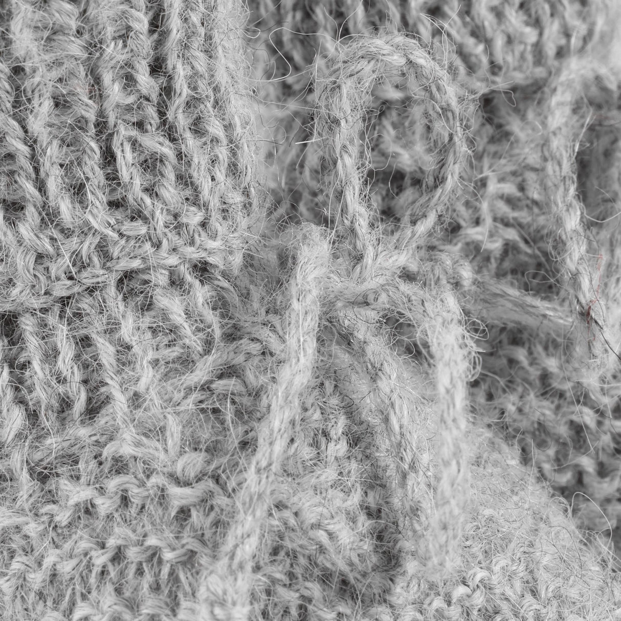 Huttelihut Medium Grey Melange Footies Alpaca Wool Knit