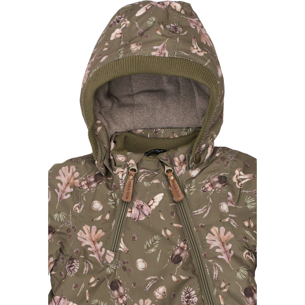Mikk-Line Burnt Olive Polyester Baby Jacket AOP