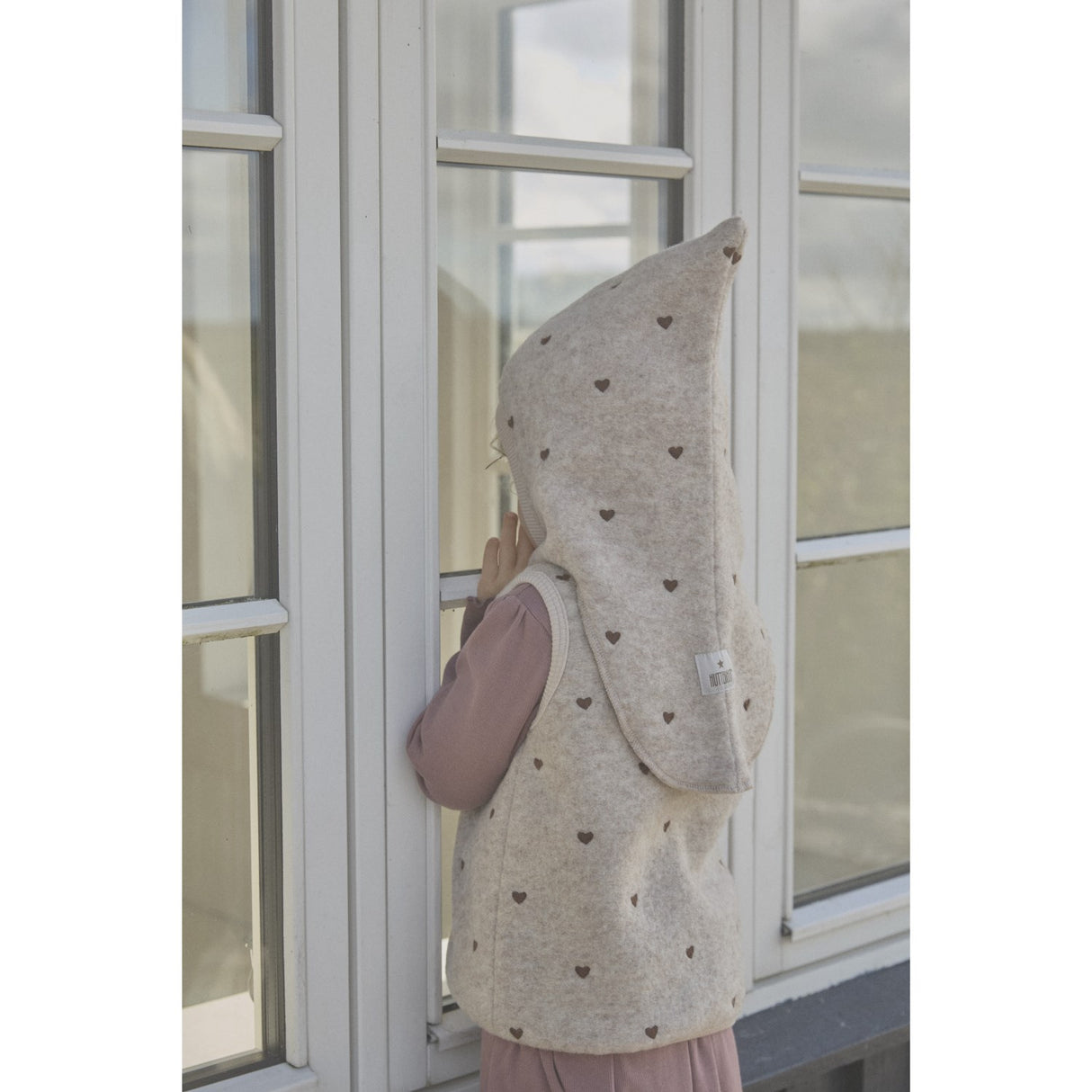 Huttelihut Sand Melange Balaclava All Over Emb. Wool