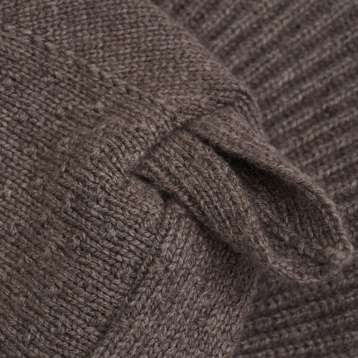 Huttelihut Brown Melange Balaclava Ears Wool Knit