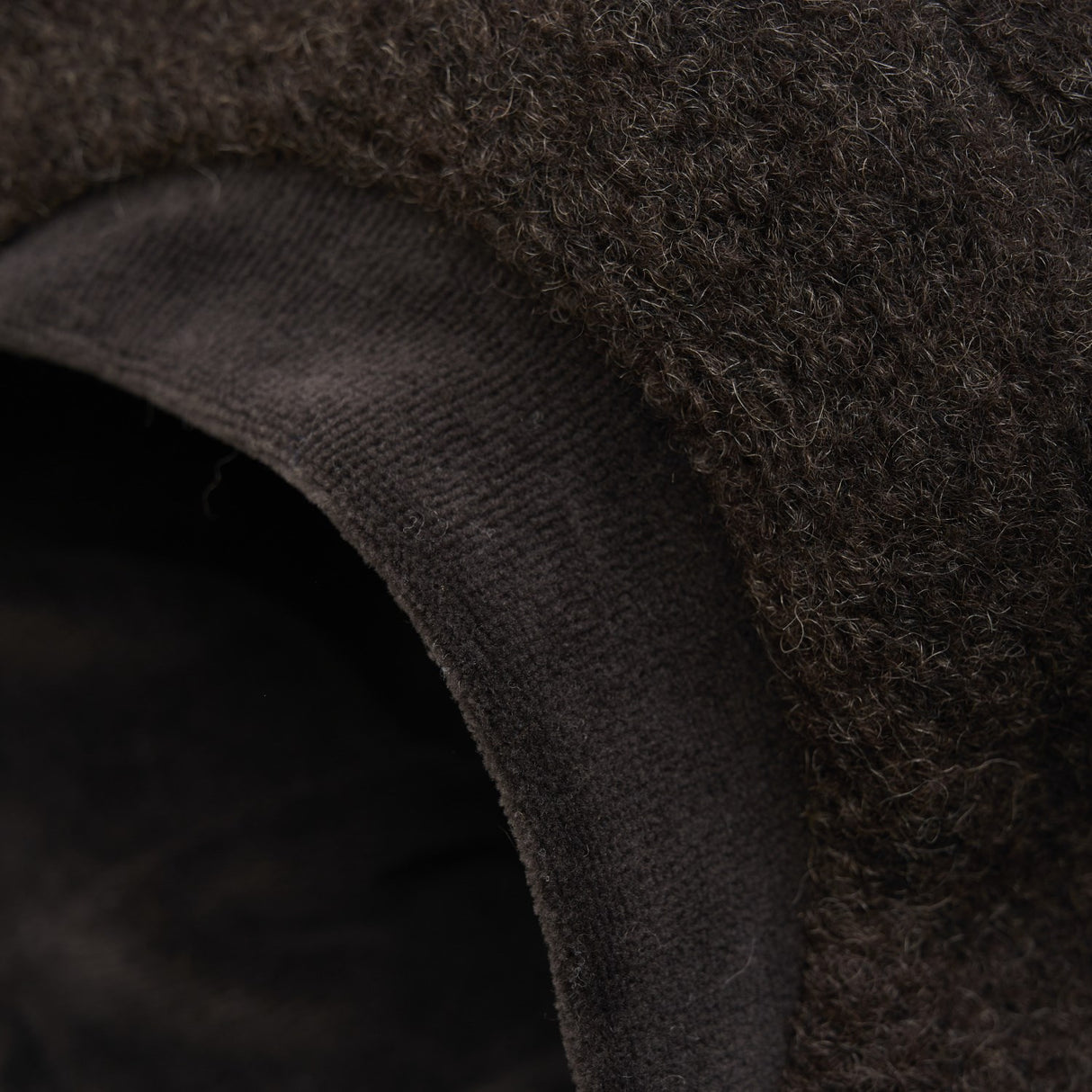 Huttelihut Dark Brown Melange Hat Wool W. Velour Lining