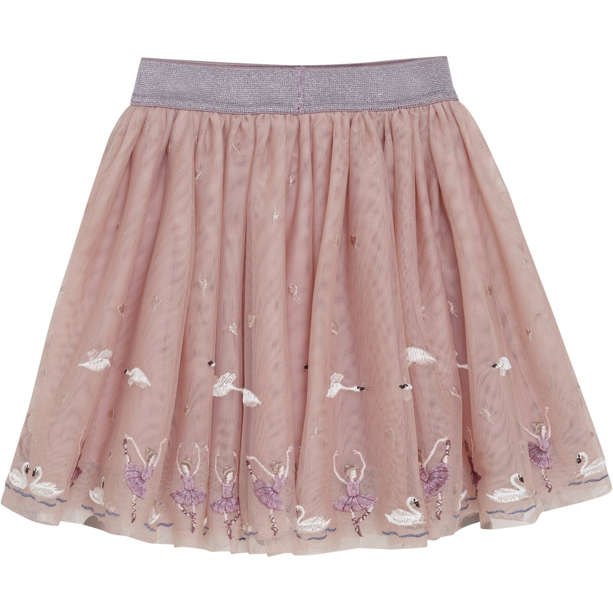 Minymo Shadow Gray Skirt Mesh W. Emb.