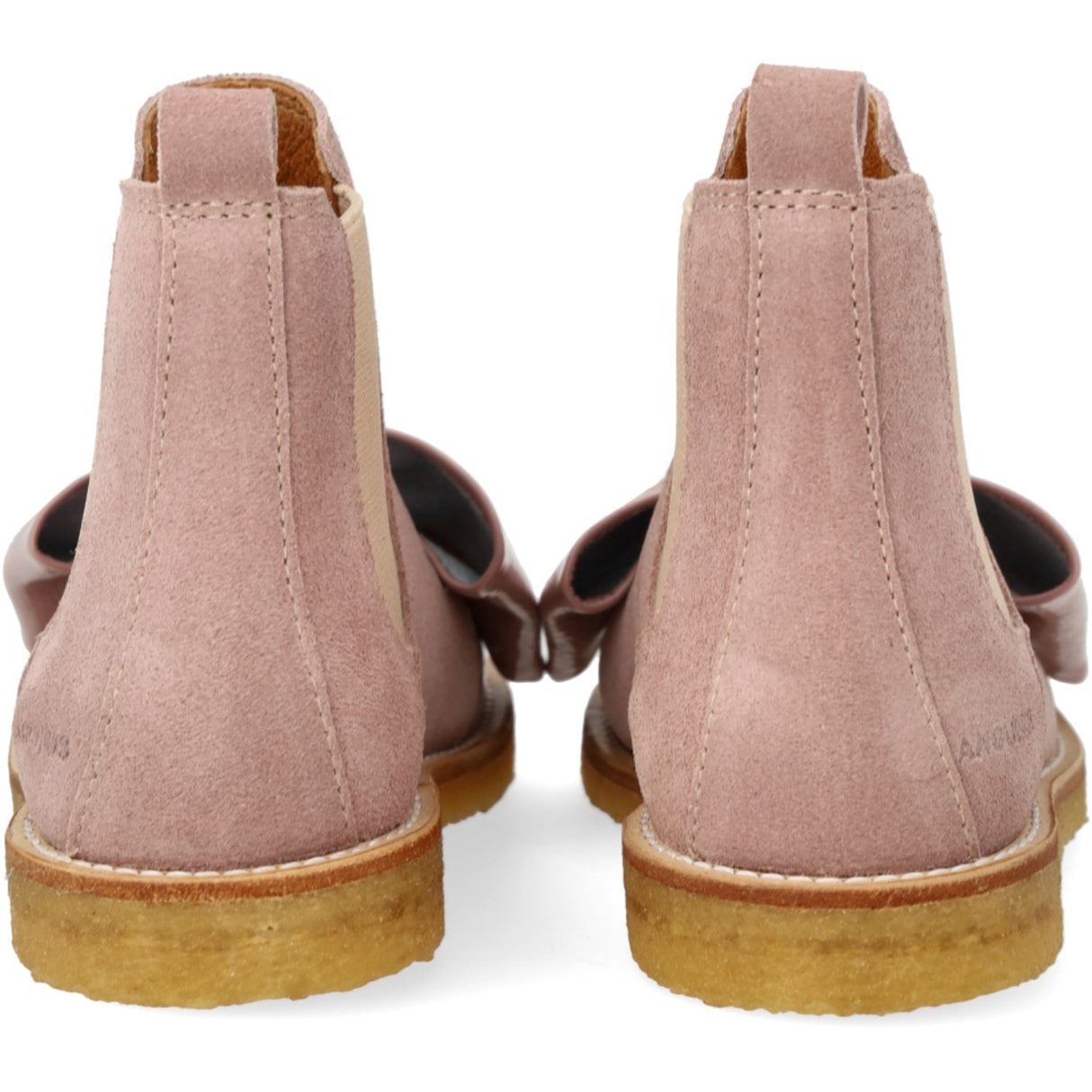 Angulus Faded Rose/Rose Elastic Chelsea Boot with Bow
