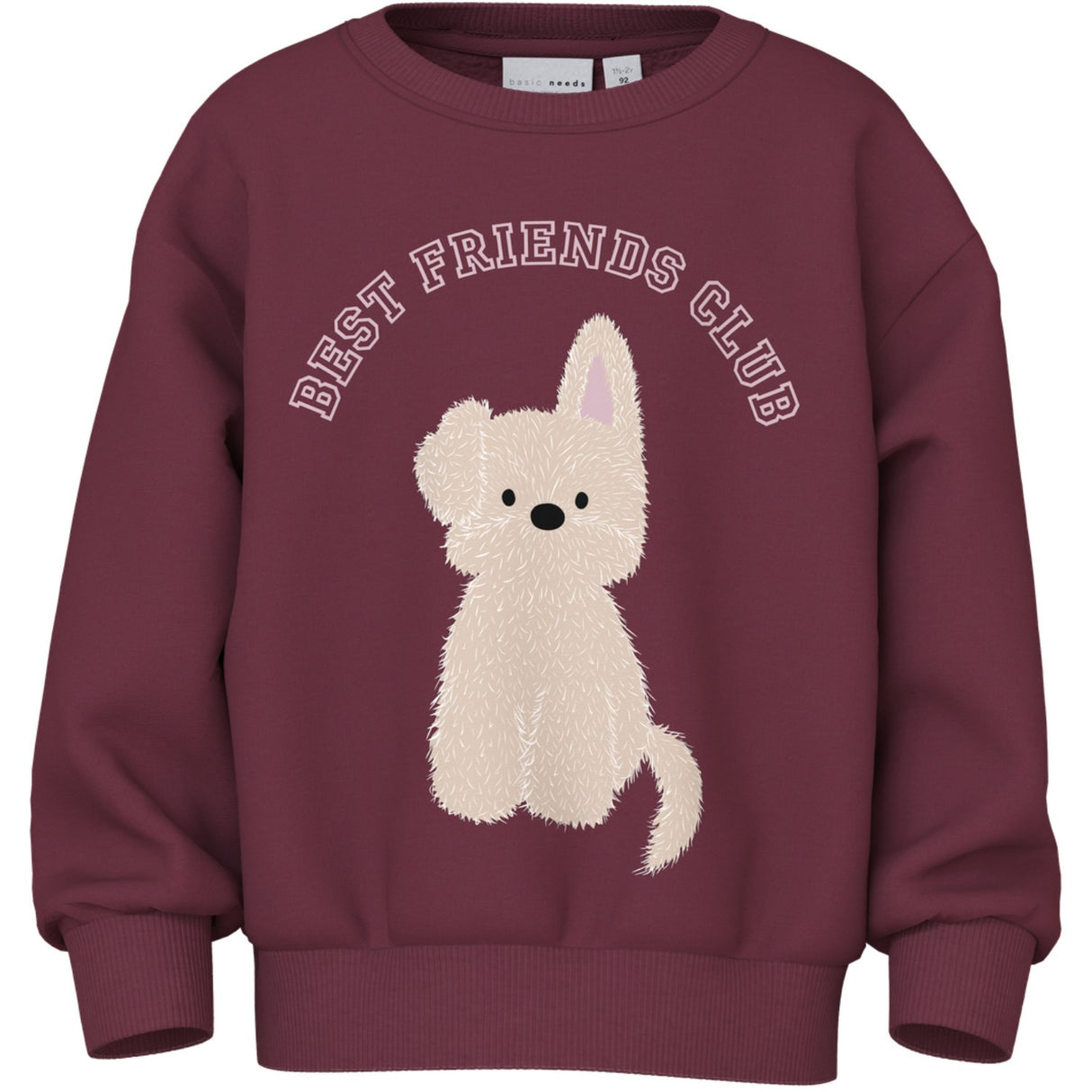 Name It Burgundy Best Friend Club Nmfviloui Ls Rlx Sweat Bru