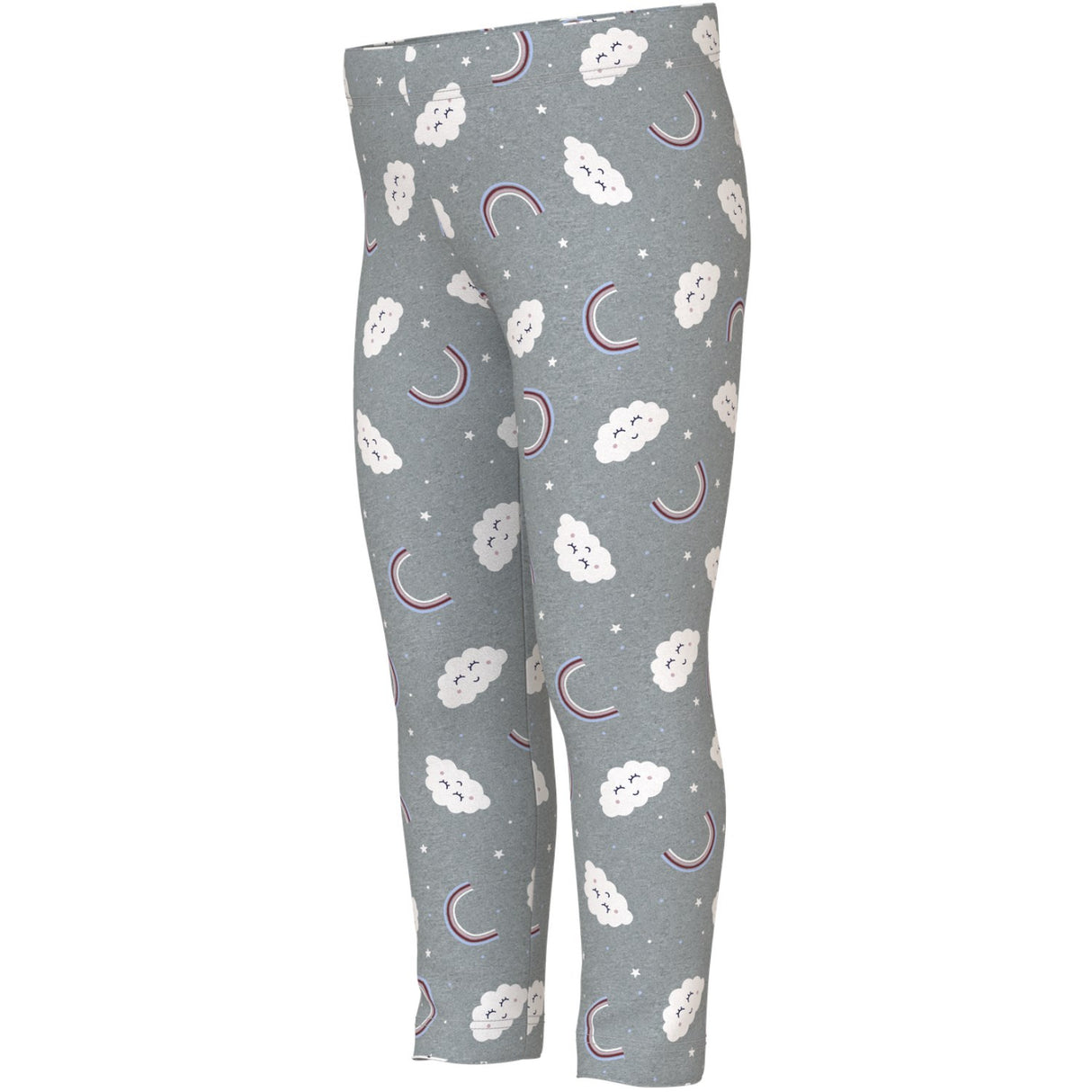 Name It Grey Melange Rainbow Clouds Nmfdavina Aop Swe Leggings Bru