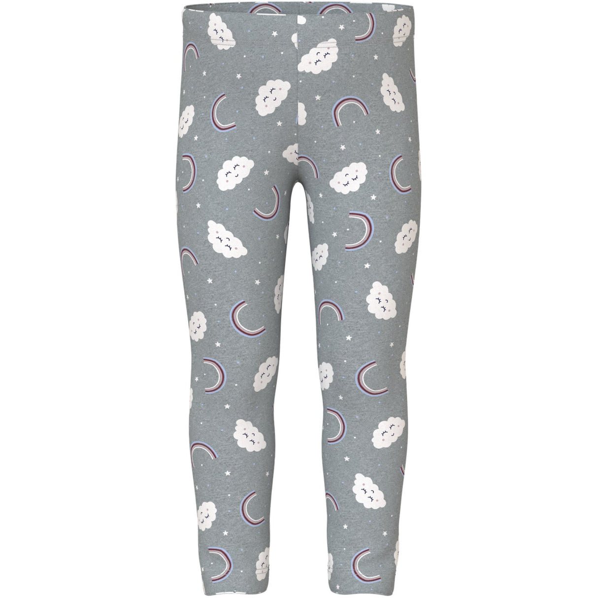 Name It Grey Melange Rainbow Clouds Nmfdavina Aop Swe Leggings Bru