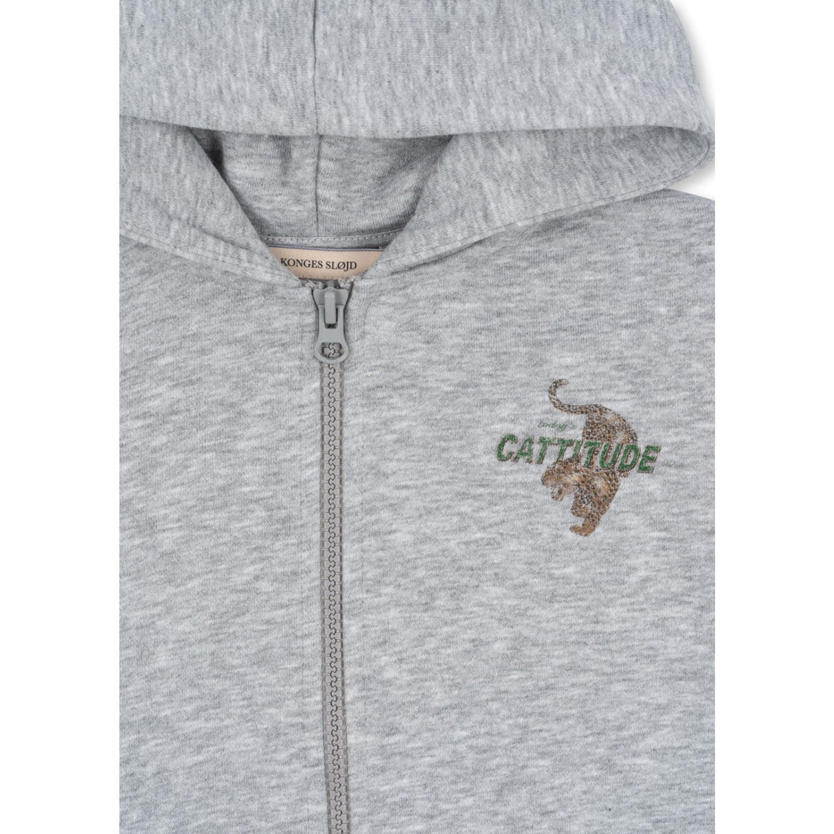 Konges Sløjd Grey Melange Lou Sweat Zip Hood Ocs