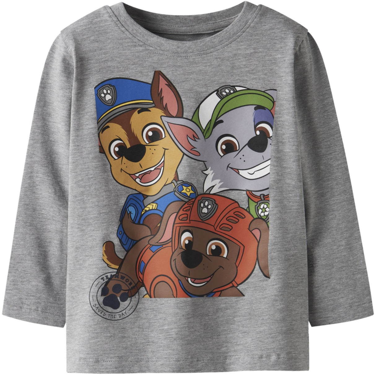 Name It Grey Melange Nmmnitin Paw Ls Nreg Top Box Cplg