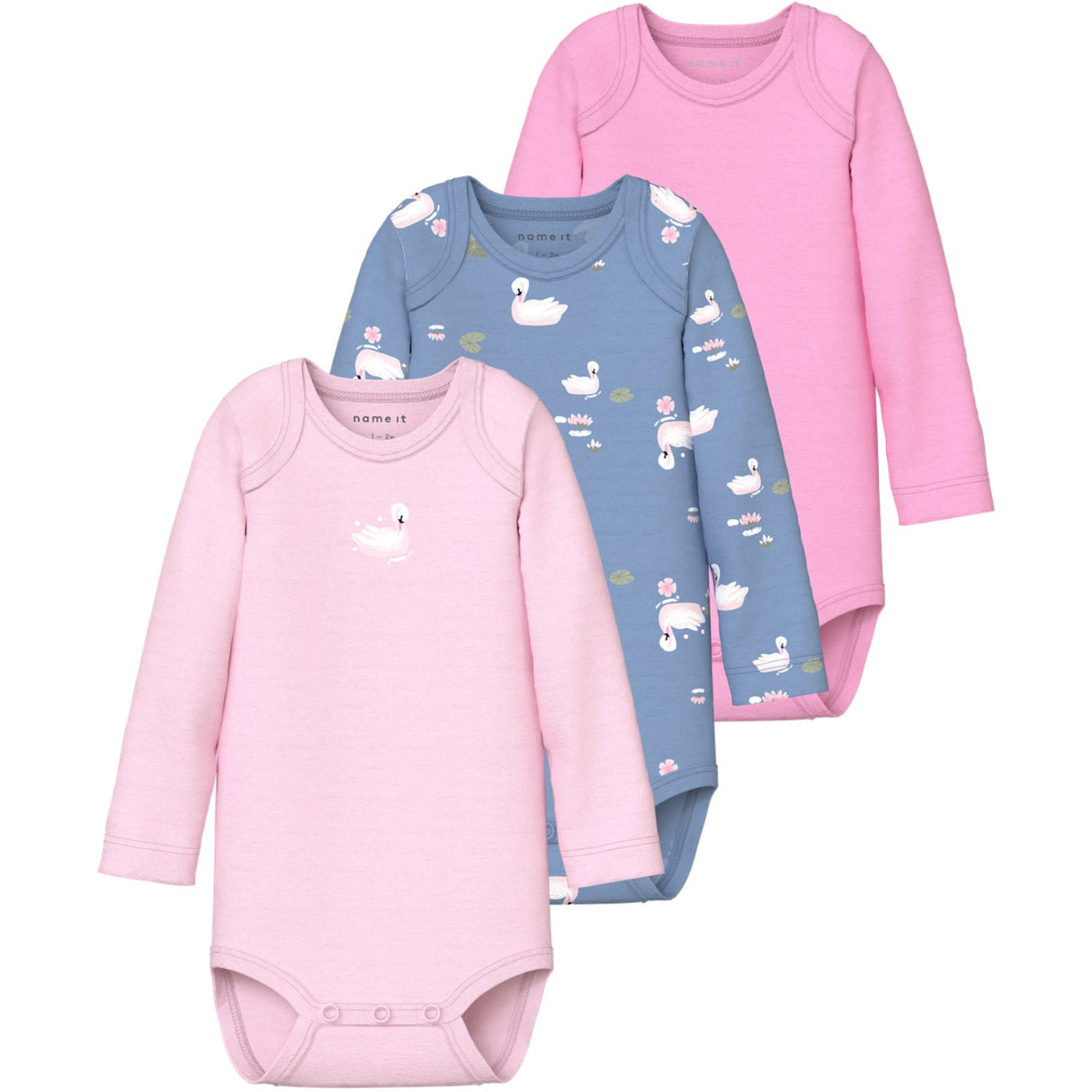 Name It Endless Sky Nbfbody 3P Ls Swan Noos