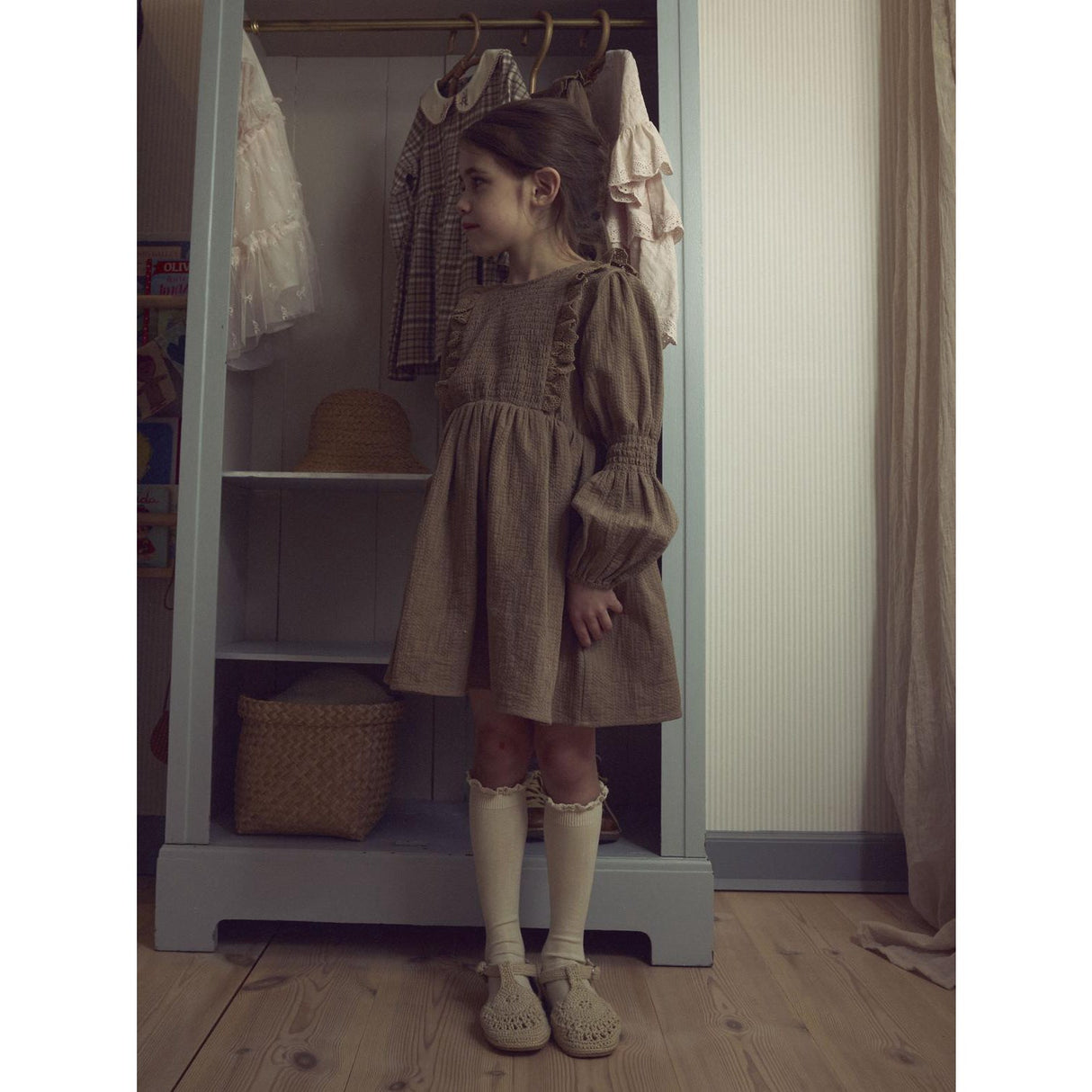 Lil'Atelier Sepia Tint Nmfrosita Liu Ls Dress Lil