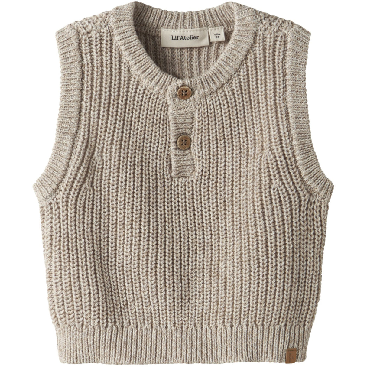 Lil'Atelier Oxford Tan Melange Nbmrokko Knit Vest Lil